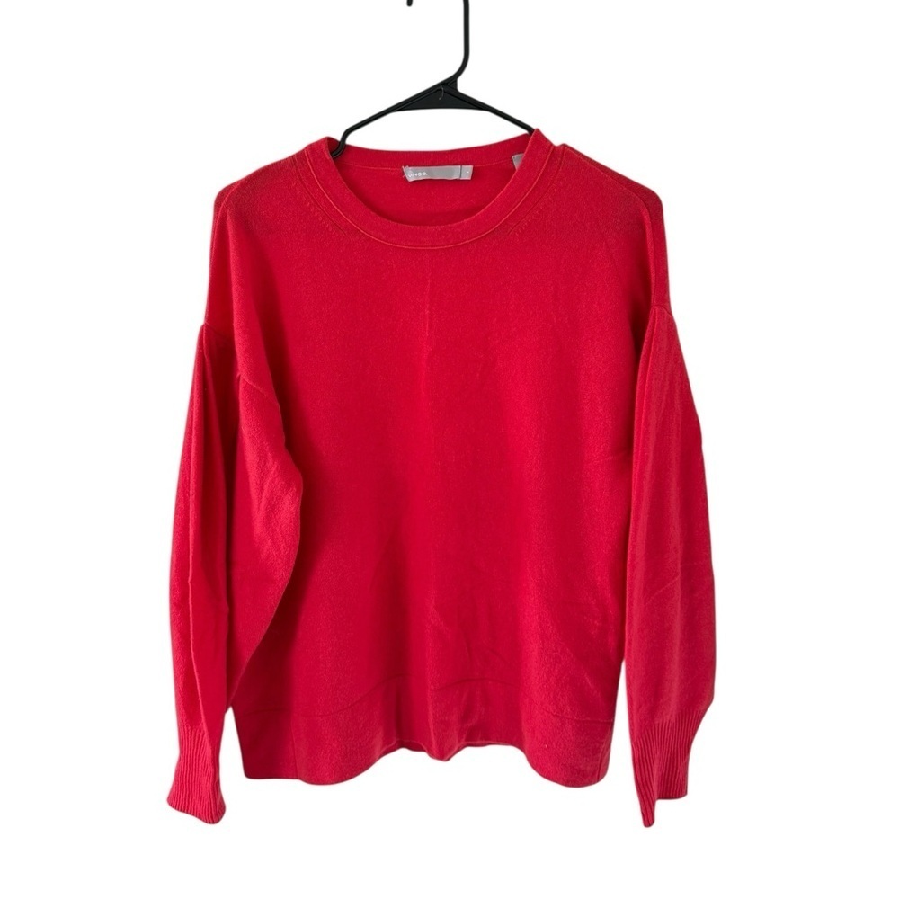 Vince Pleated Sleeve Cashmere Crew in Poppy - Picture 7 of 11